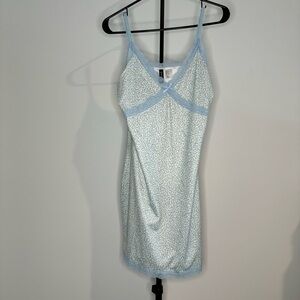 H&M | Divided Lace Trim Floral Mini Dress | Blue/Green | Size M | NWT​